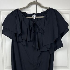 COS Off the Shoulder Black Ruffle Dress - Size 12